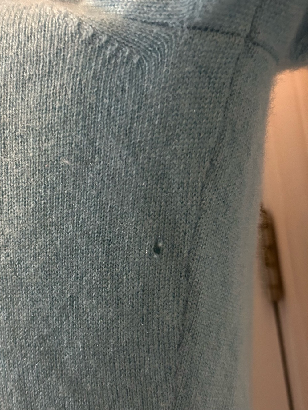 Apt. 9 100% Cashmere Blue Gray White Argyle Turtleneck Sweater Sz L - Picture 5 of 9